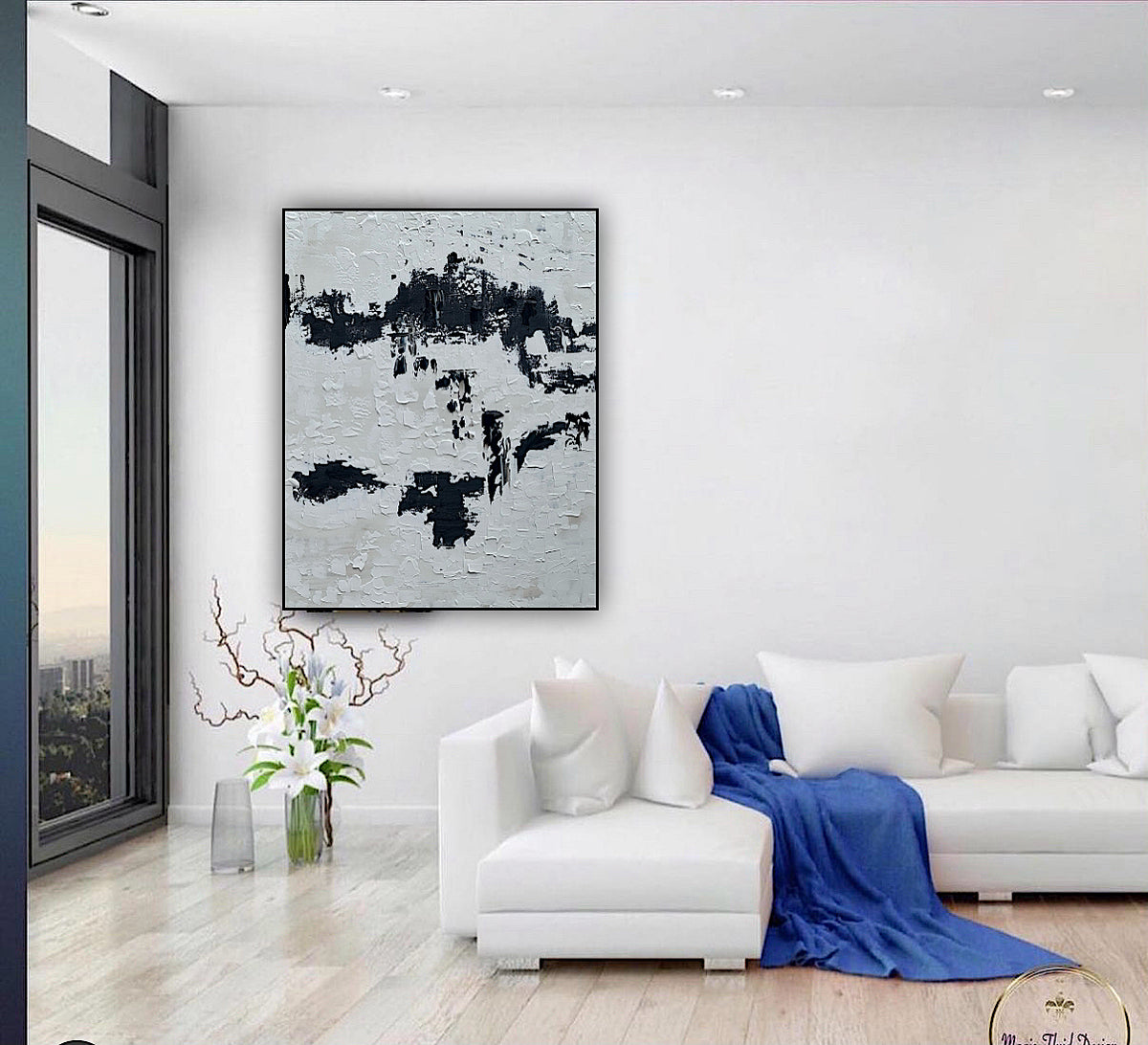Original abstract Oil Painting On Canvas 76 X 60cm textured ‘Urban Fragments’