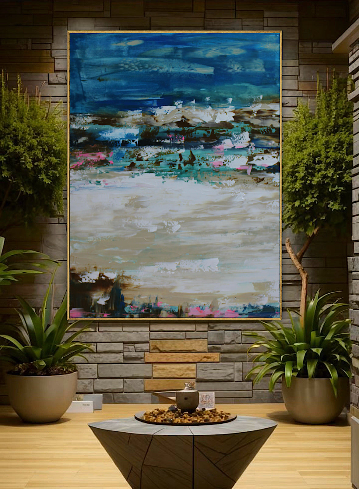 Amalfi coast Sea Sky Original abstract contemporary Oil Painting On Canvas size 100x80cm