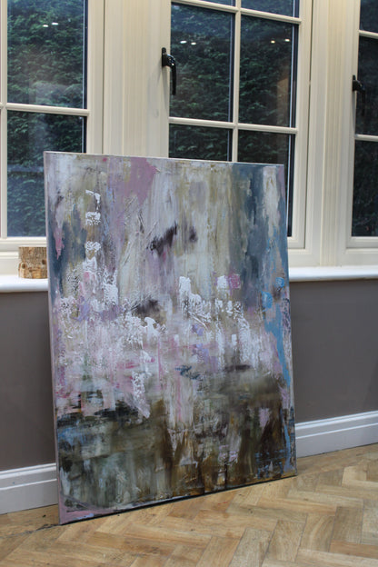Oka Style Original Abstract Oil Painting On 100x80cm Canvas Echoes of a Distant Bloom