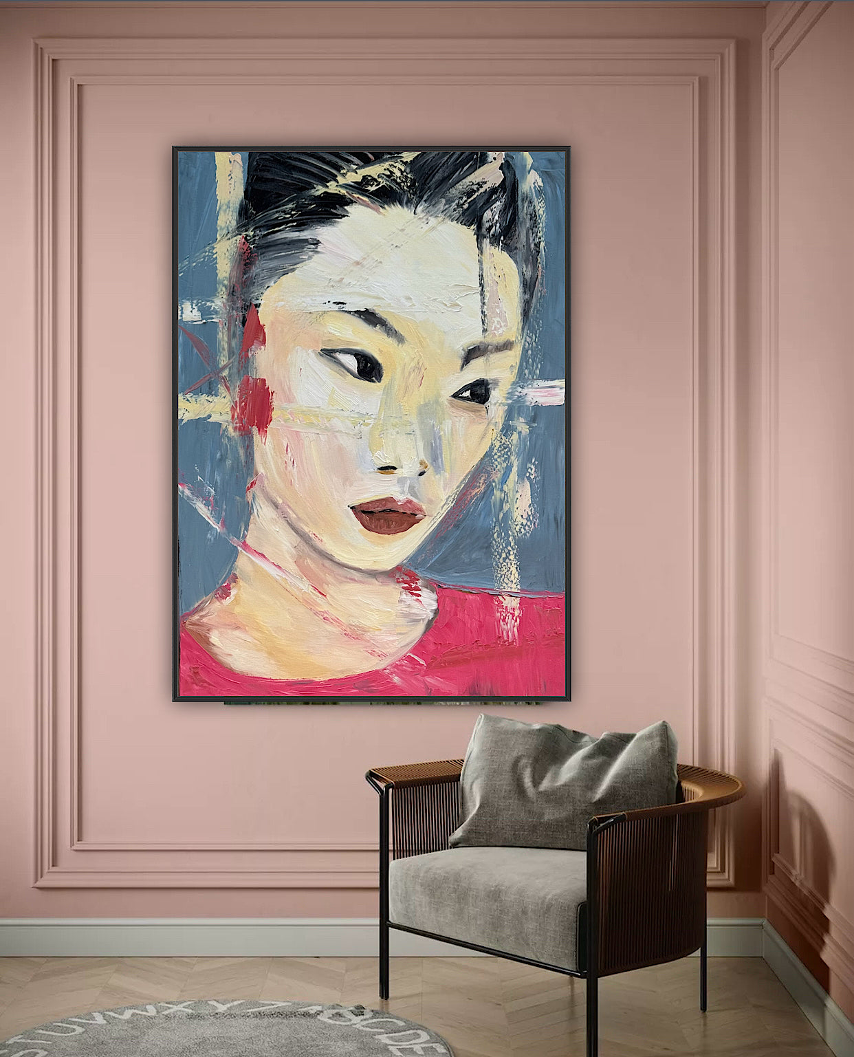 Woman’s portrait Original Abstract Oil Painting On Canvas 85 x 60cm Innocent Soul