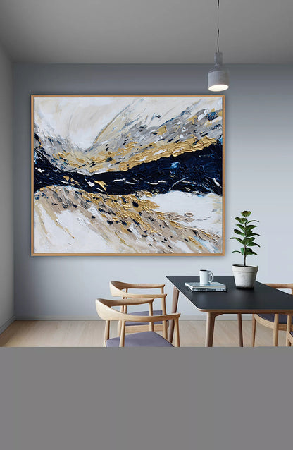 Oka Original Abstract Oil Painting On Canvas 120x100x4cm ‘Horizon ‘Seascape