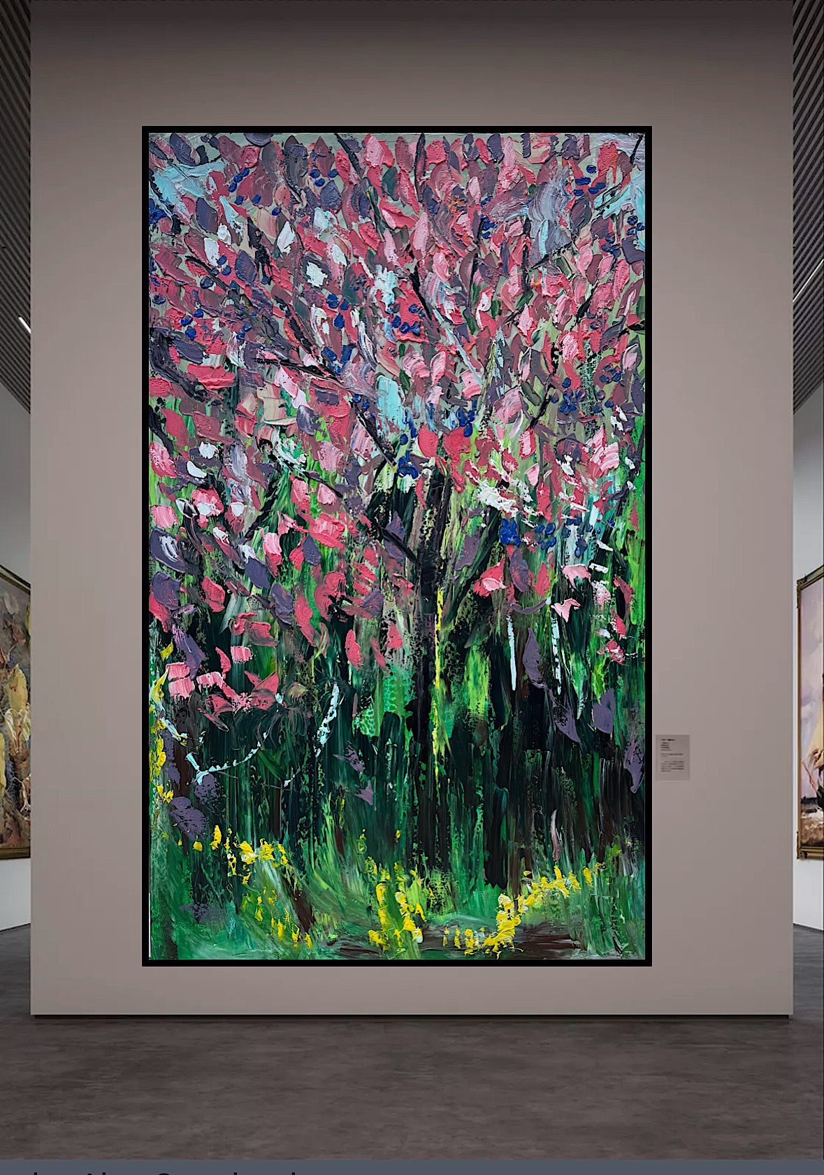 Original Abstract Oil Painting On Canvas 153 x 92cm Magnolia tree Oka