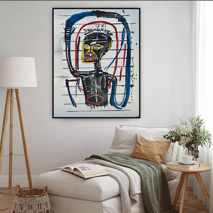 Modern Original Textured Abstract Oil Painting  Canvas 100x80cm Graffiti Art Darkness