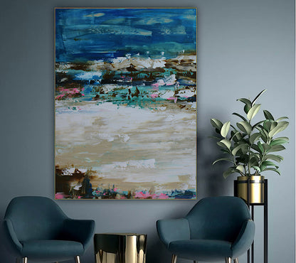 Amalfi coast Sea Sky Original abstract contemporary Oil Painting On Canvas size 100x80cm