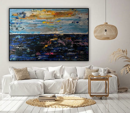 Original Abstract Oil Painting On Canvas 150cm x 100cm Depth of Silence Oka seascape