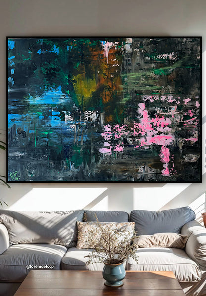 Oka Original Abstract Oil Painting On Canvas 122 X 92 Cm After Light textured