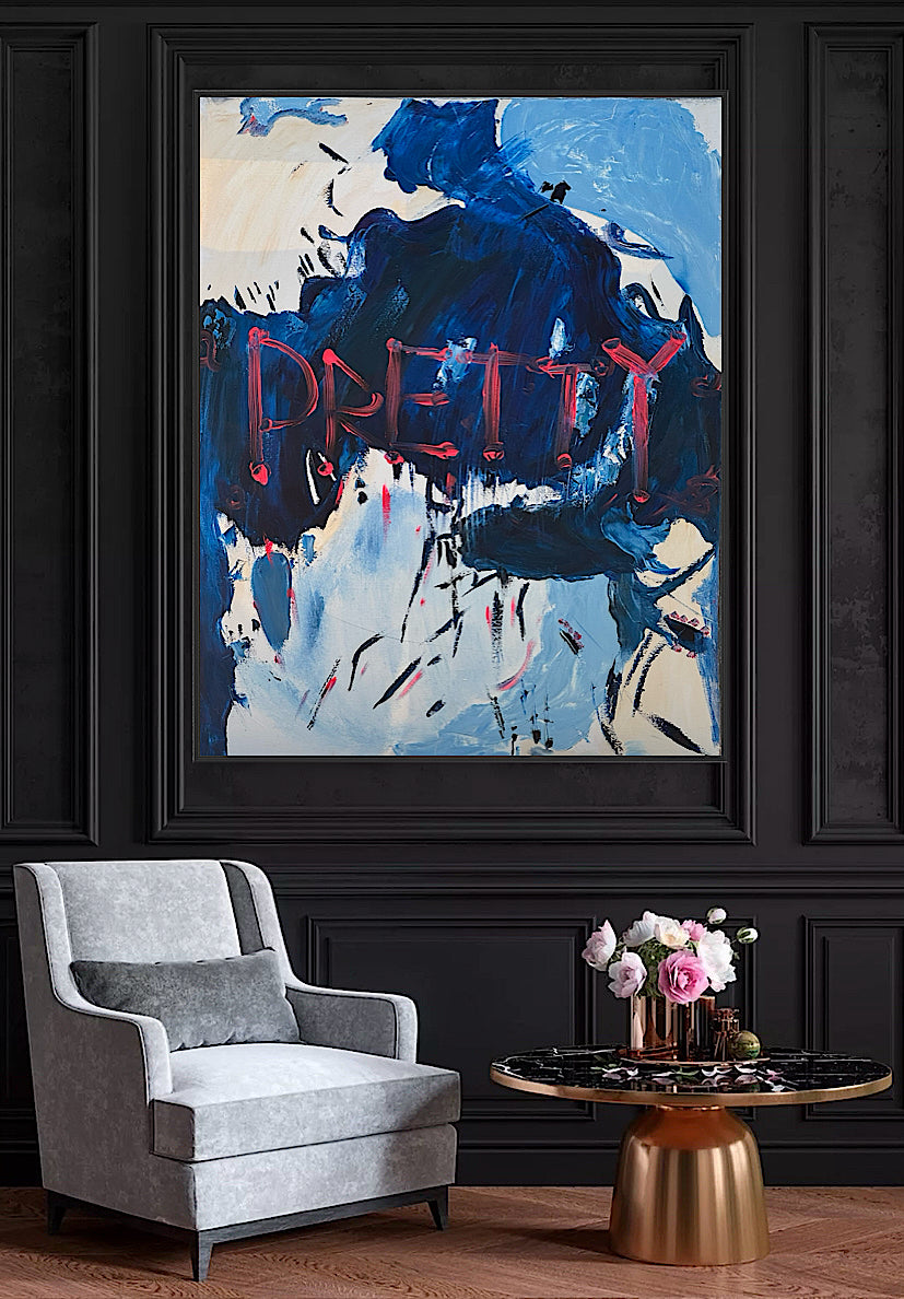 Modern Original Textured Abstract Oil Painting on Canvas 100x80cm Graffiti Art Pretty