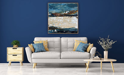 Original Abstract contemporary Oil Painting On Canvas 50x50cm Amalfi Coast Oka