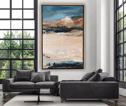 Framed Original Abstract contemporary Oil Painting On Canvas 83x56cm Amalfi Coast Oka