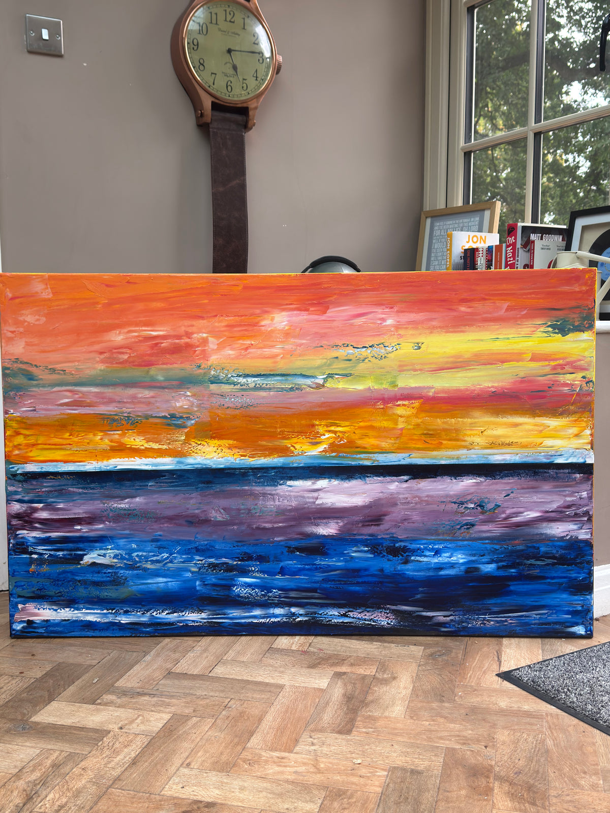 Contemporary Abstract Style XLarge Oil Painting textured On Canvas 122X 76cm Ember Horizon
