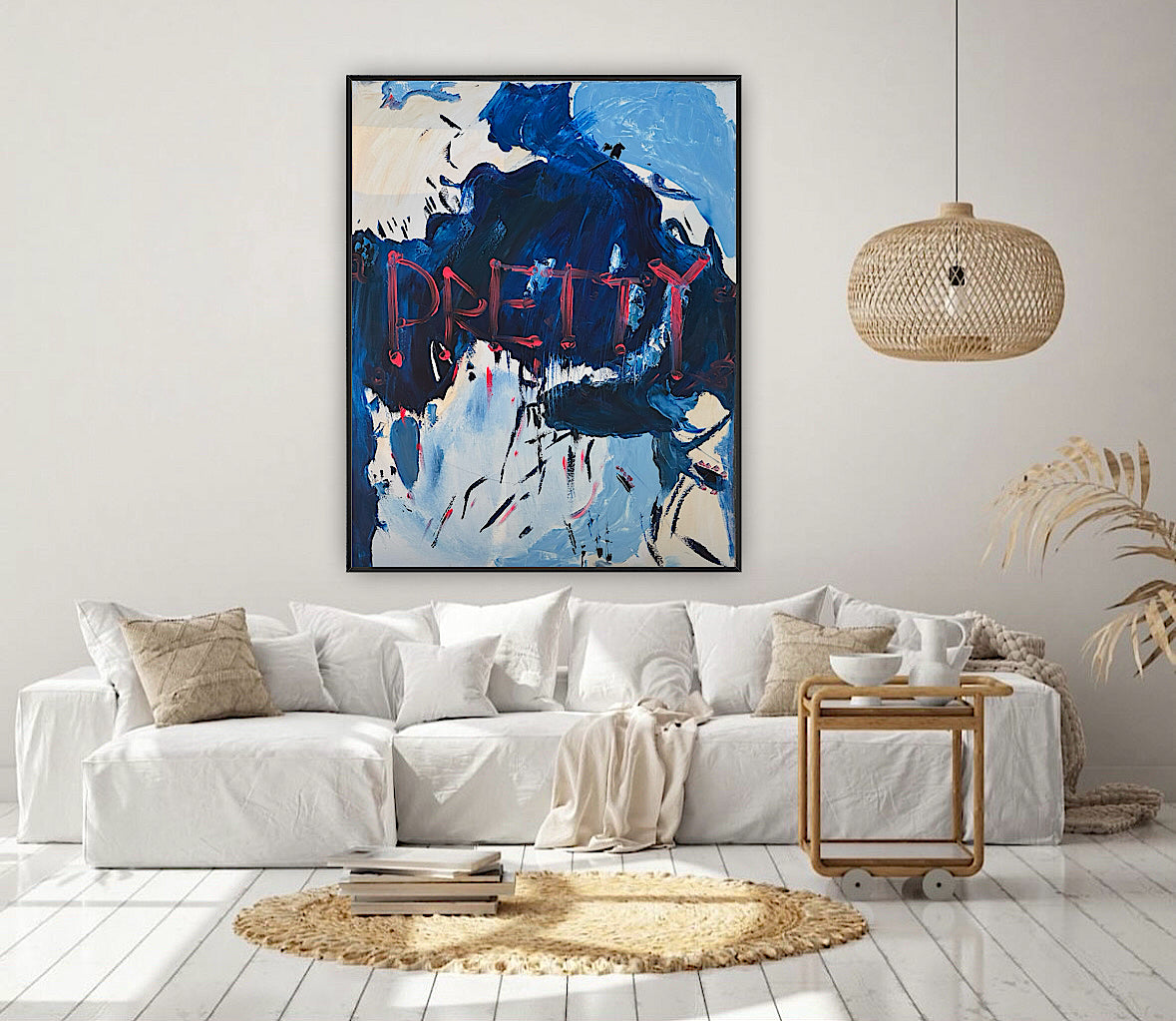 Modern Original Textured Abstract Oil Painting on Canvas 100x80cm Graffiti Art Pretty