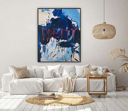 Modern Original Textured Abstract Oil Painting on Canvas 100x80cm Graffiti Art Pretty