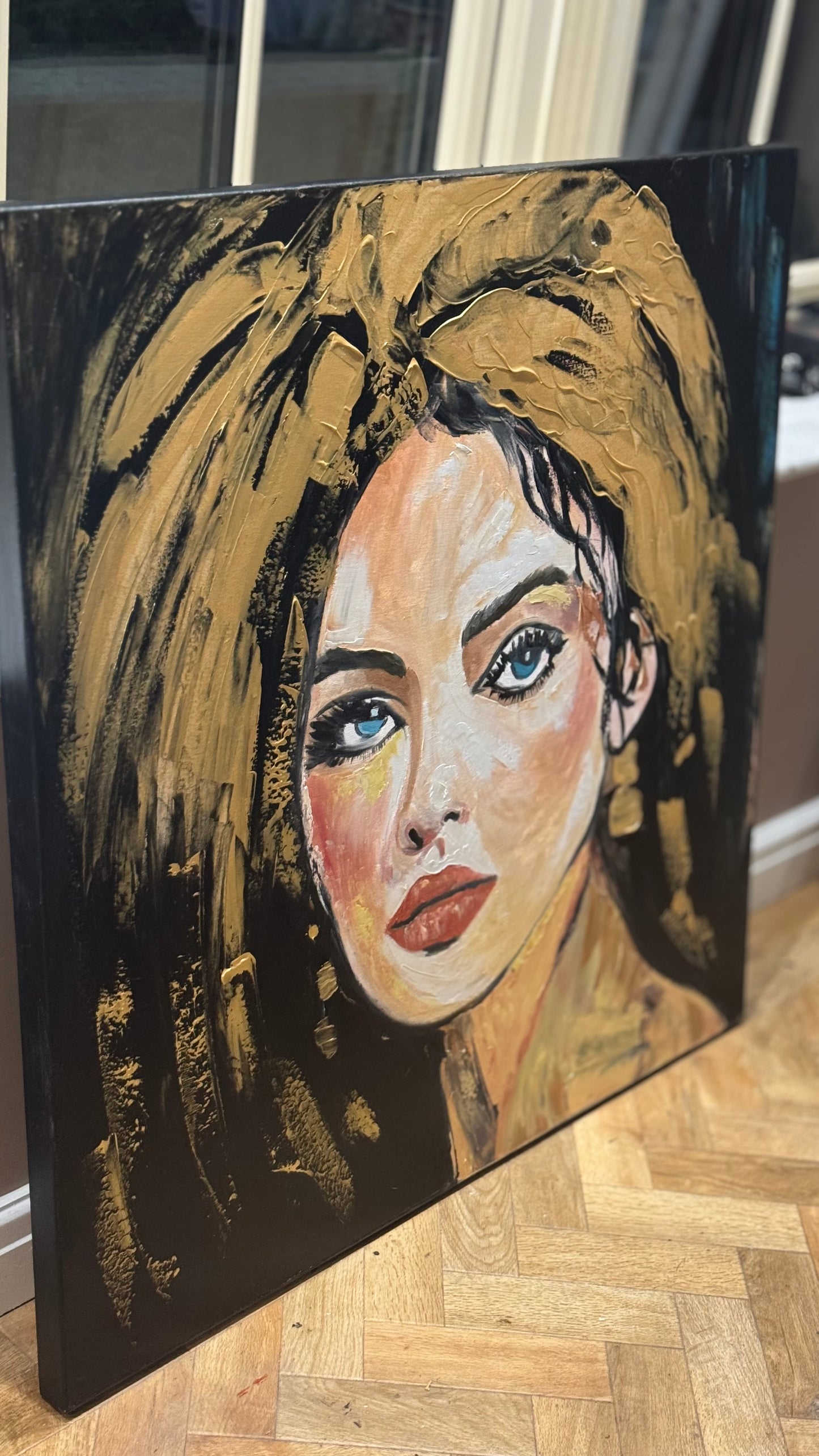 Richter Style Abstract Original Oil Painting On 100 x 100cm canvas Alchemy of Beauty  woman portrait