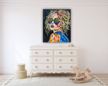 Contemporary Abstract Original Oil Painting of a woman On 90 x 76cm Canvas Amelia woman portrait