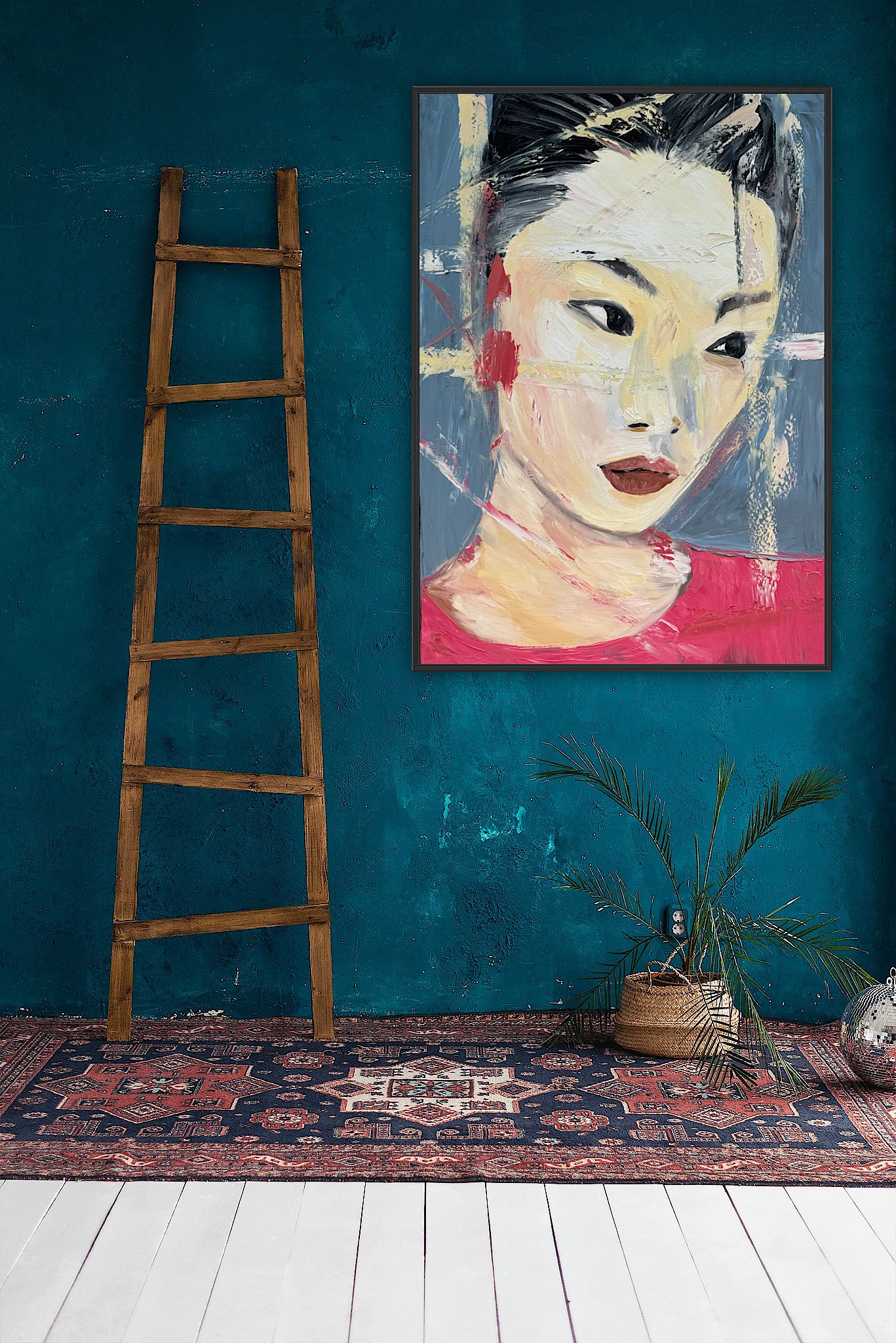 Woman’s portrait Original Abstract Oil Painting On Canvas 85 x 60cm Innocent Soul