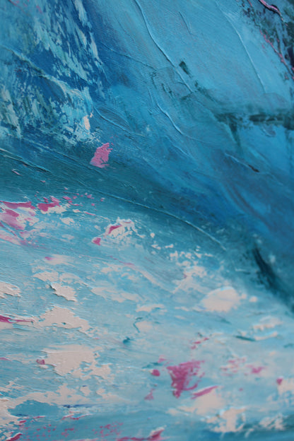 Richter StyLe Original abstract  Large Oil Painting On Canvas 90x90cm Ocean time textured