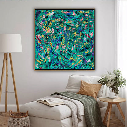 Oka Style Abstract contemporary Oil Painting On Canvas 100 x 100cm Secret Garden