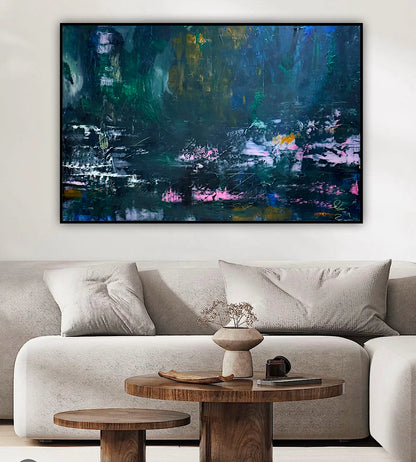 Original Abstract Oil Painting On Canvas 150cm x 100cm Depth of Silence Oka floral