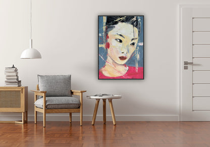 Woman’s portrait Original Abstract Oil Painting On Canvas 85 x 60cm Innocent Soul