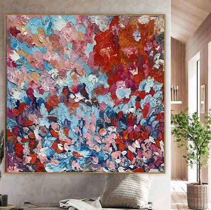Modern Original textured Abstract Oil Painting On deep edge Canvas 120 x 120cm ‘Convergence ‘