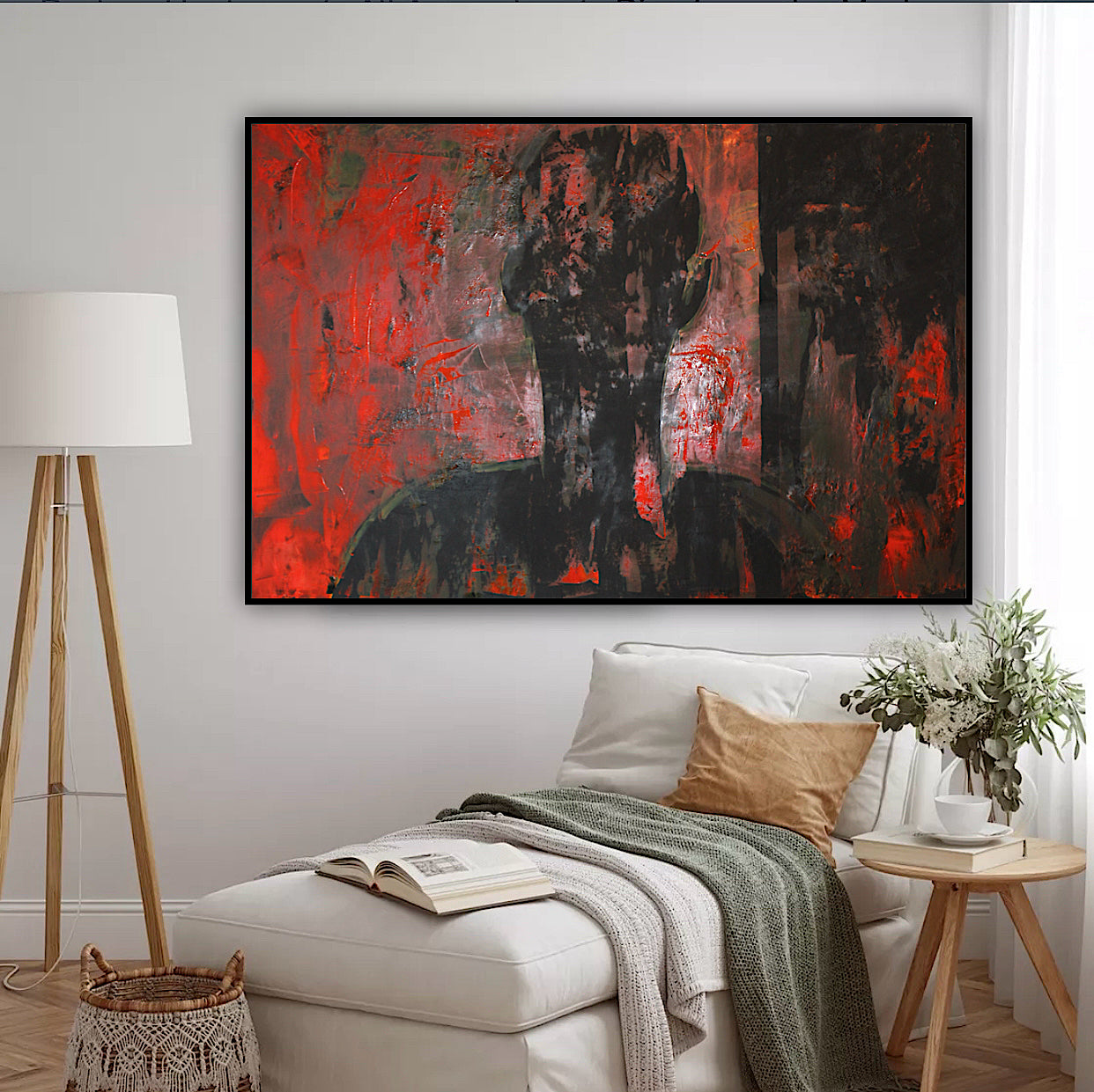 Original Abstract Oil Painting On Canvas 150cm x 100cm Man in The Shadows oka