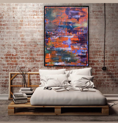 Large Abstract Original Oil Painting On 100x80cm canvas Oka Reflections
