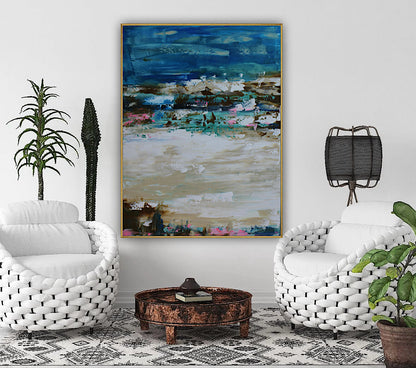 Amalfi coast Sea Sky Original abstract contemporary Oil Painting On Canvas size 100x80cm