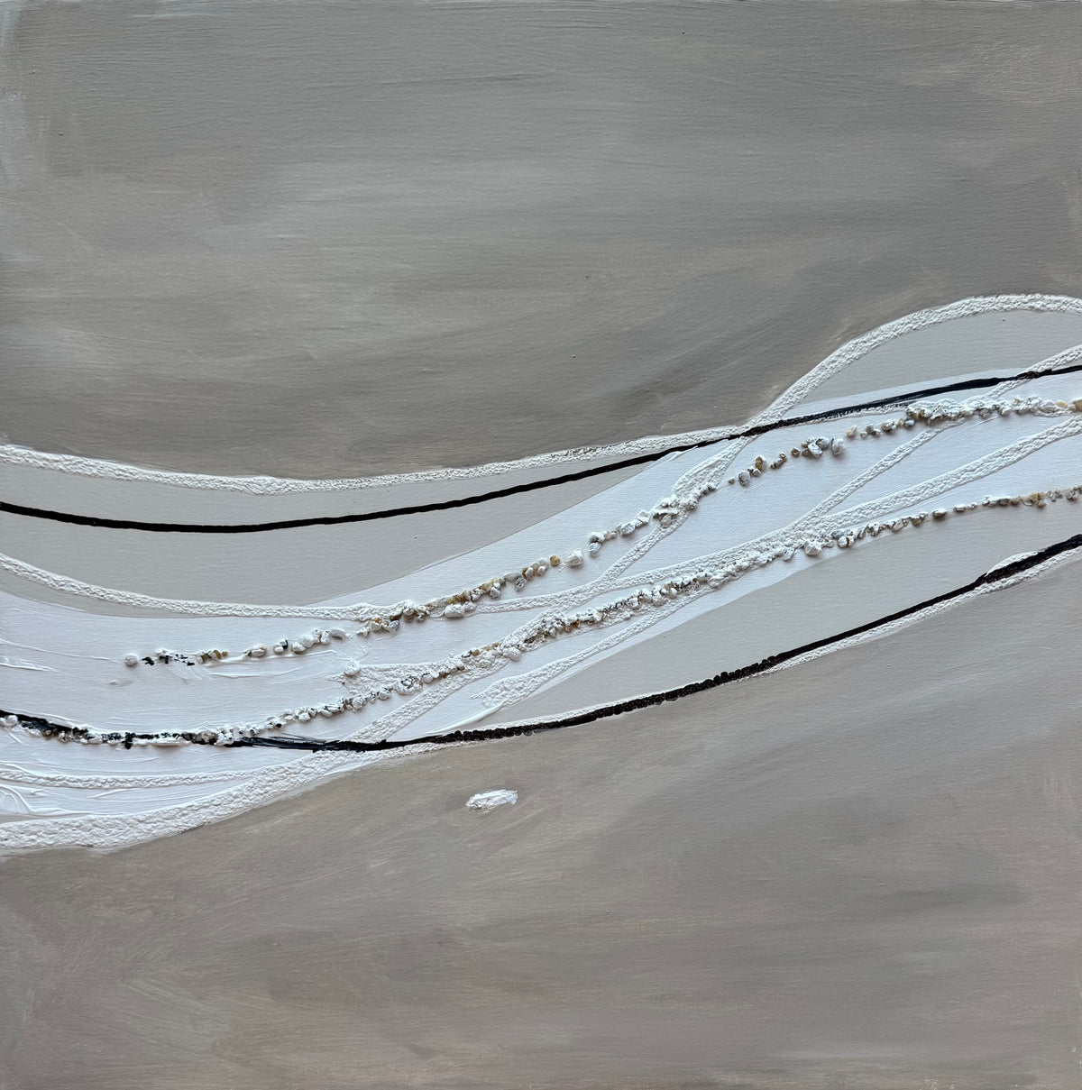 Set of 2 Modern Abstract Original Paintings On Canvas textured ‘Pebbles’  61 x 61cm each