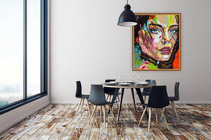 ‘Femme Eclat’ portrait Original abstract contemporary Oil Painting On Canvas size 90x76cm