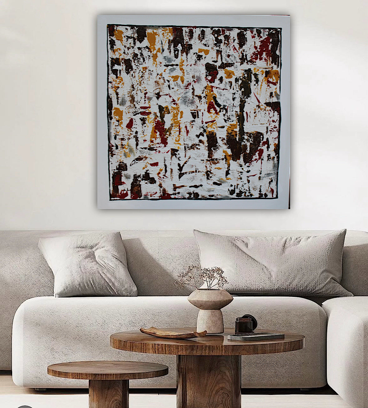 Oka style textured Original modern Abstract Oil Painting On Canvas 80 x 80cm ‘Unfinished Story’