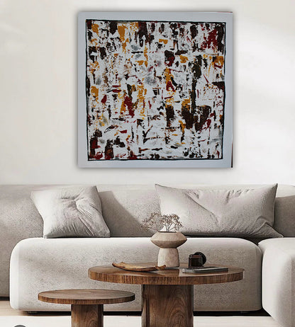 Oka style textured Original modern Abstract Oil Painting On Canvas 80 x 80cm ‘Unfinished Story’