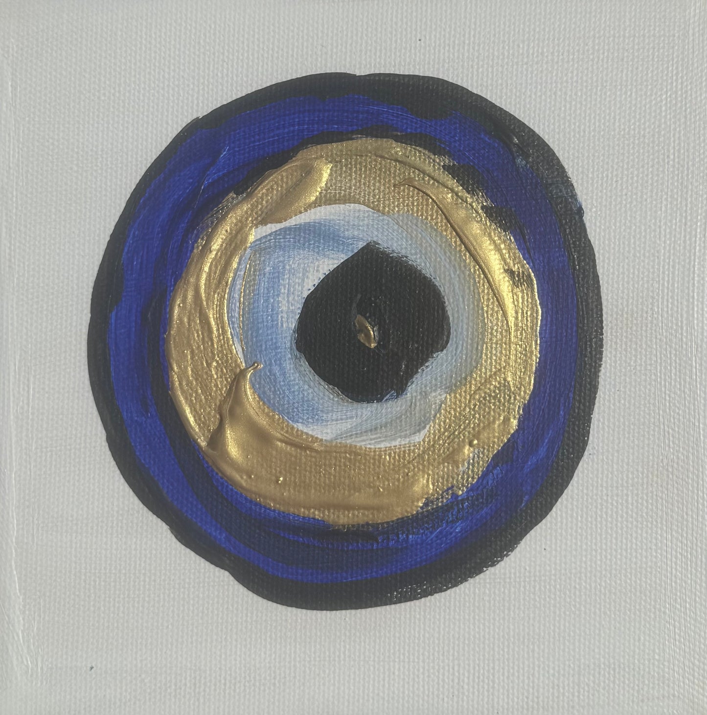 Oka set of 4 Modern Abstract Original Oil Paintings On Canvas ‘Evil Eye’  15x15cm each Nazar