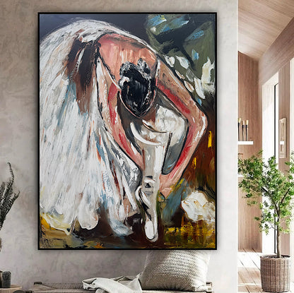 Ballet dancer Original modern Abstract Oil Painting On Canvas 100 x 77cm Oka