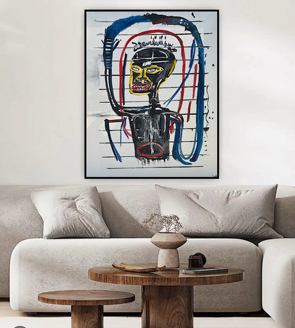 Modern Original Textured Abstract Oil Painting  Canvas 100x80cm Graffiti Art Darkness