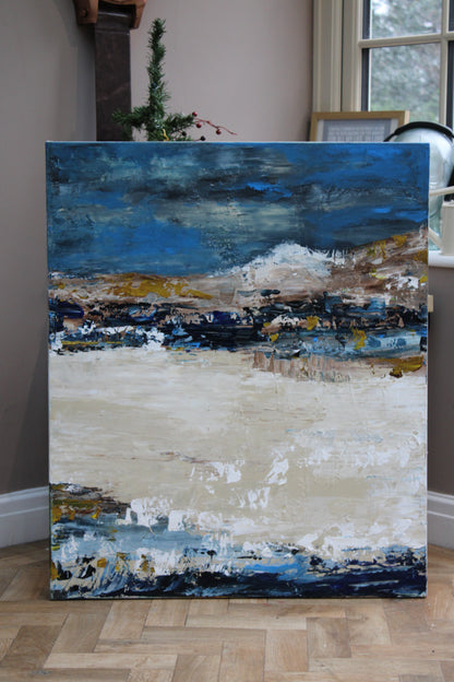 Original Abstract contemporary Oil Painting On Canvas 90x76cm Amalfi Coast Oka