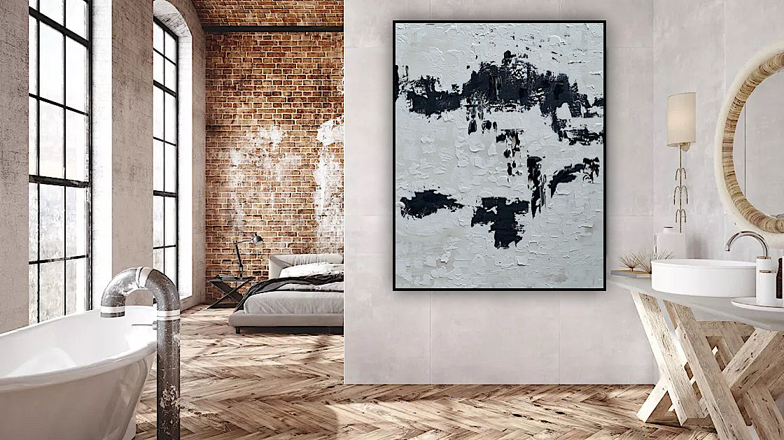 Original abstract Oil Painting On Canvas 76 X 60cm textured ‘Urban Fragments’