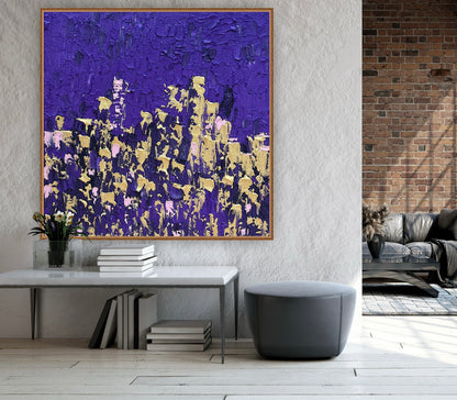 Oka Contemporary Abstract Original Oil Painting on  80x80cm canvas ‘London after Dark’ textured
