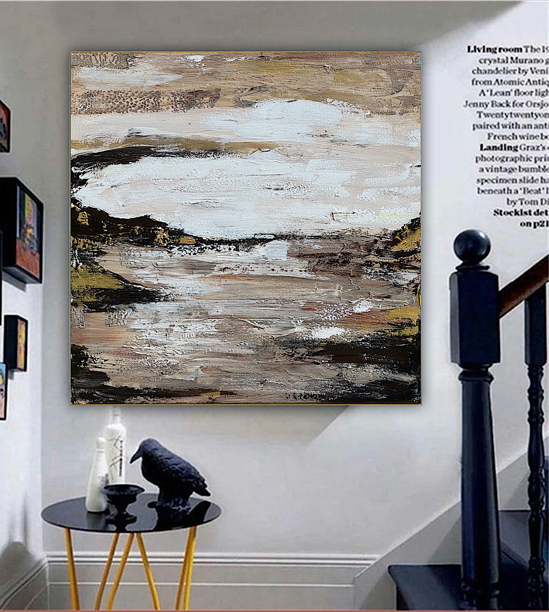 Oka style textured Original modern Abstract Oil Painting On Canvas 80 x 80cm ‘Between Shadow And Sky’