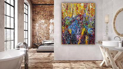 Large Abstract Original Oil Painting On 100x80cm canvas Oka style Sunshine