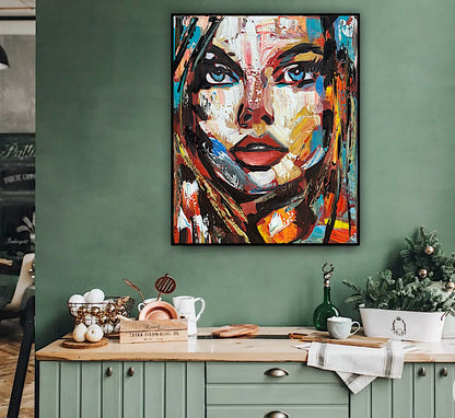 Abstract Original modern Oil Painting on 50 x 40cm canvas Arrora  woman portrait