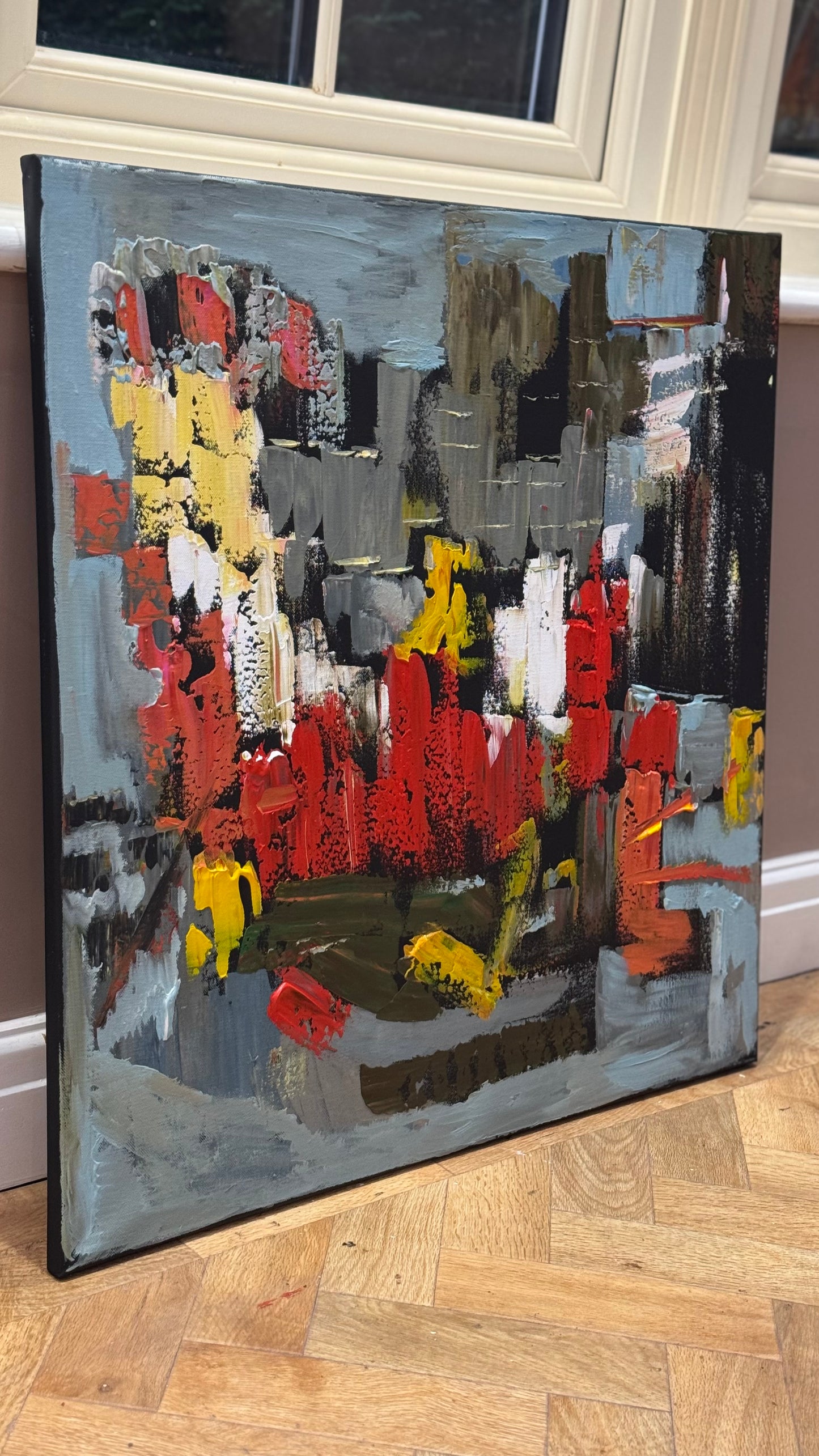 Oka Contemporary Abstract Original Oil Painting on 70 x 70cm canvas Rome cityscape