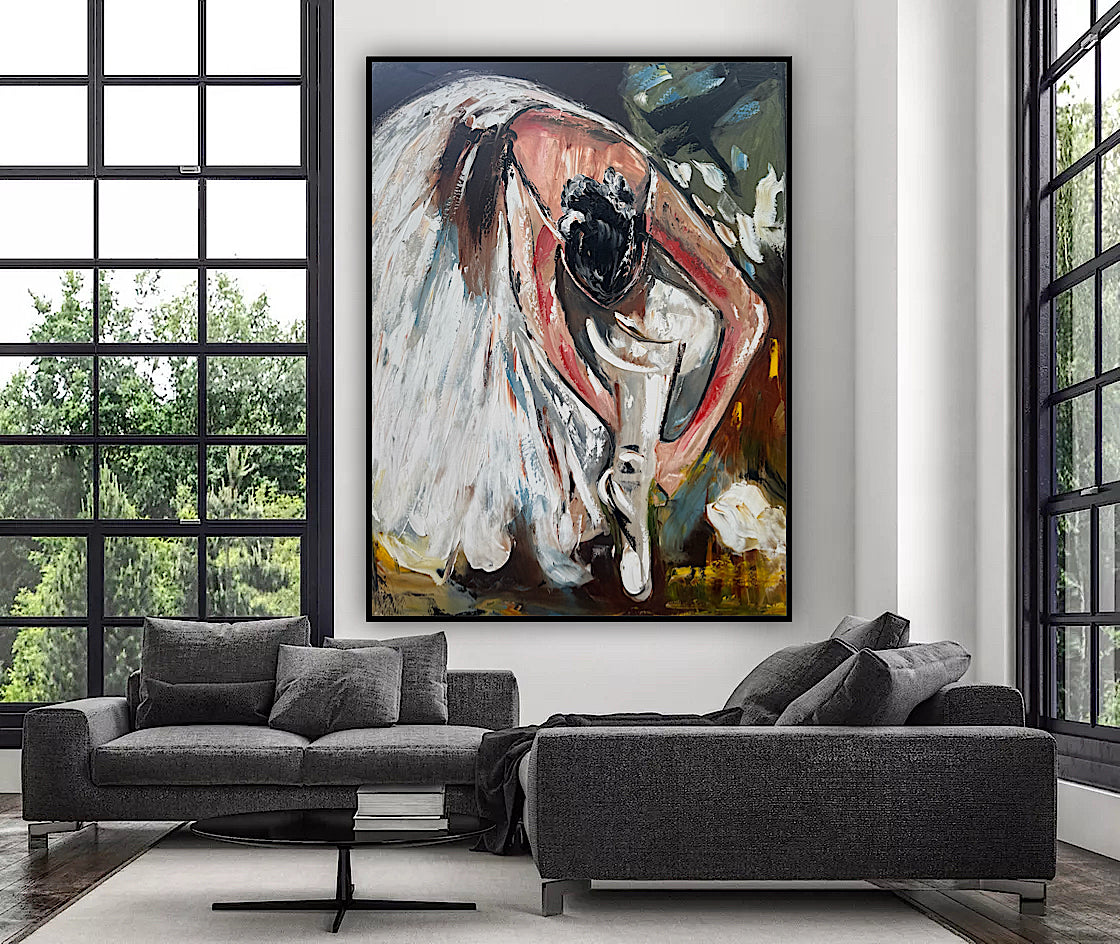Ballet dancer Original modern Abstract Oil Painting On Canvas 100 x 77cm Oka