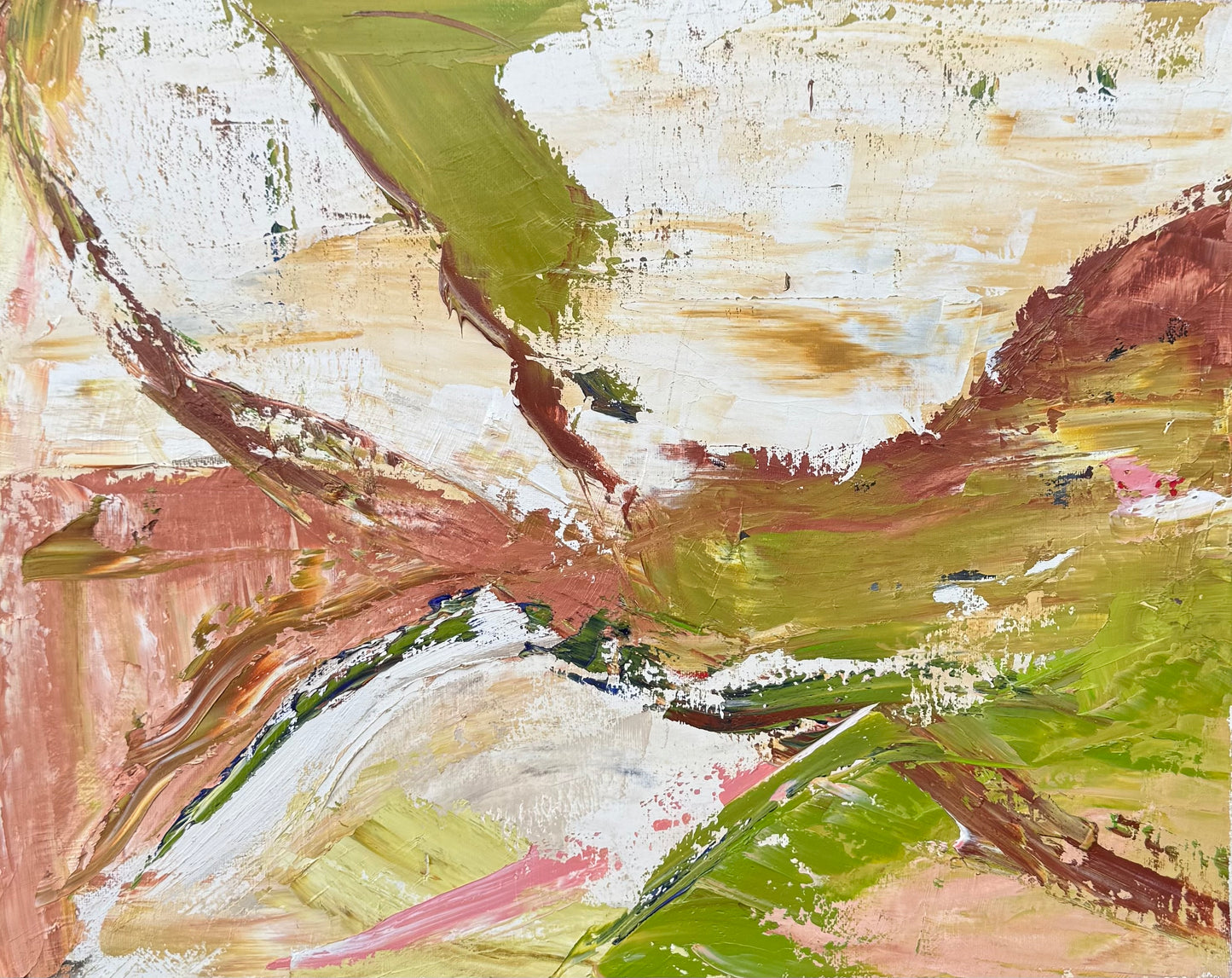 Oka StyLe Abstract original Oil Painting On Canvas 50 X 40cm Lake District textured