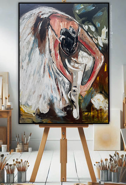 Ballet dancer Original modern Abstract Oil Painting On Canvas 100 x 77cm Oka