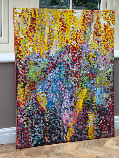 Large Abstract Original Oil Painting On 100x80cm canvas Oka style Sunshine