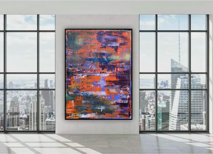 Large Abstract Original Oil Painting On 100x80cm canvas Oka Reflections