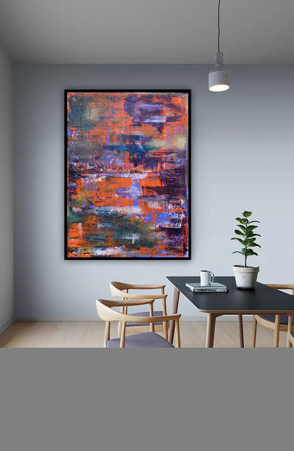 Large Abstract Original Oil Painting On 100x80cm canvas Oka Reflections
