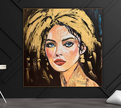 Richter Style Abstract Original Oil Painting On 100 x 100cm canvas Alchemy of Beauty  woman portrait
