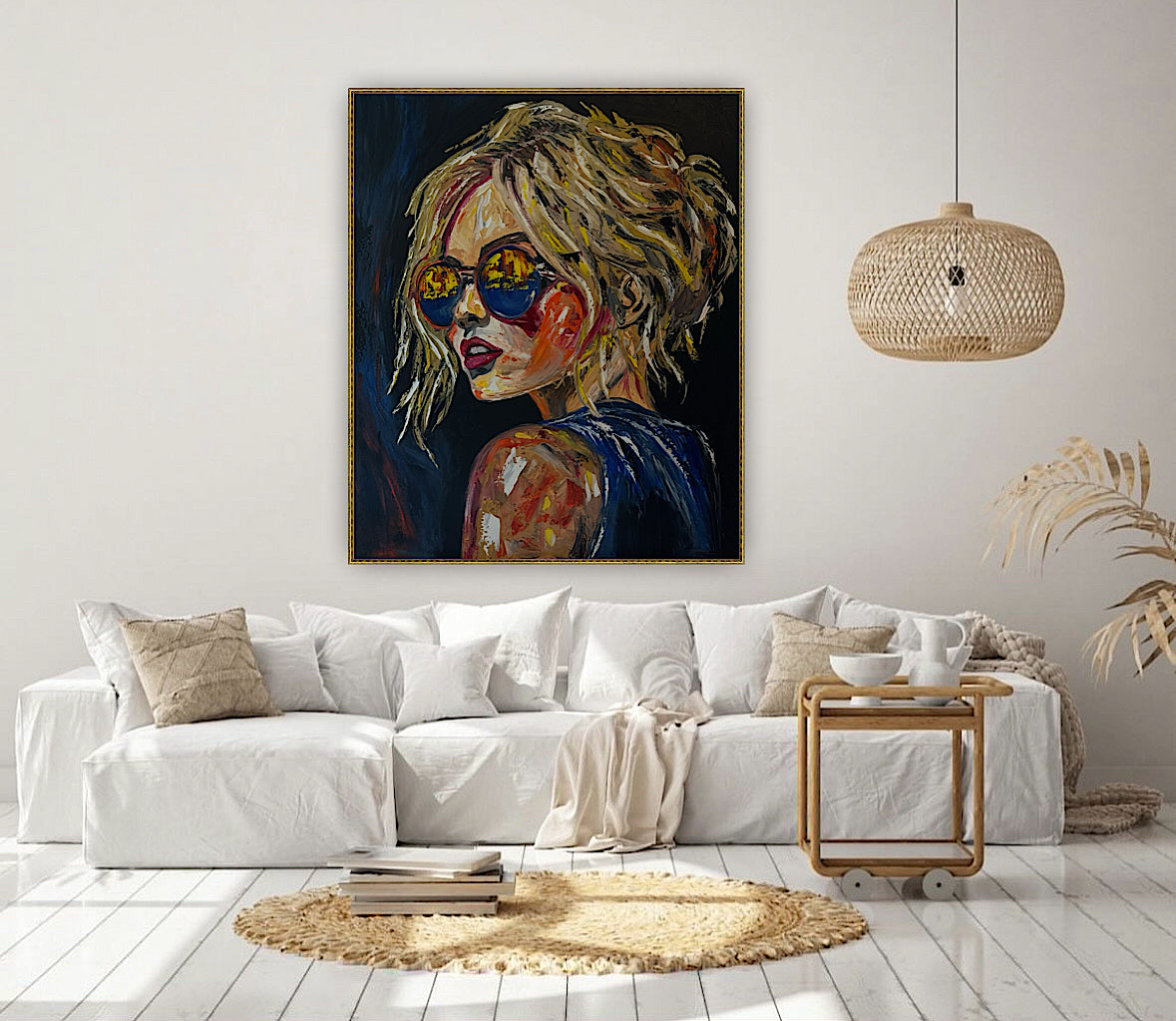 Contemporary Abstract Original Oil Painting of a woman On 90 x 76cm Canvas ‘Blondie II’ woman portrait