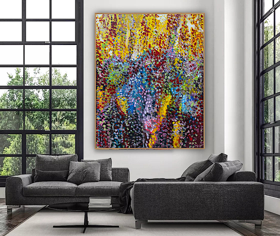 Large Abstract Original Oil Painting On 100x80cm canvas Oka style Sunshine